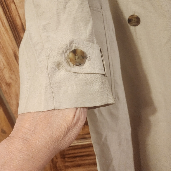 Chicos Double Breasted Trench Coat Size L w/belt - Picture 4 of 12